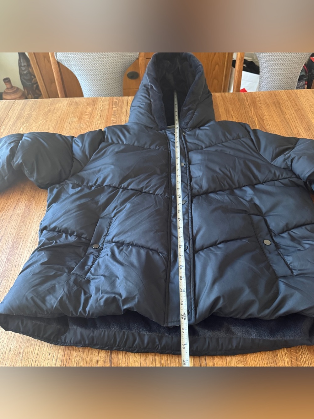 32 Degrees Heat Black Quilted Puffer Jacket Faux Fur Lined XXL - Picture 11 of 11